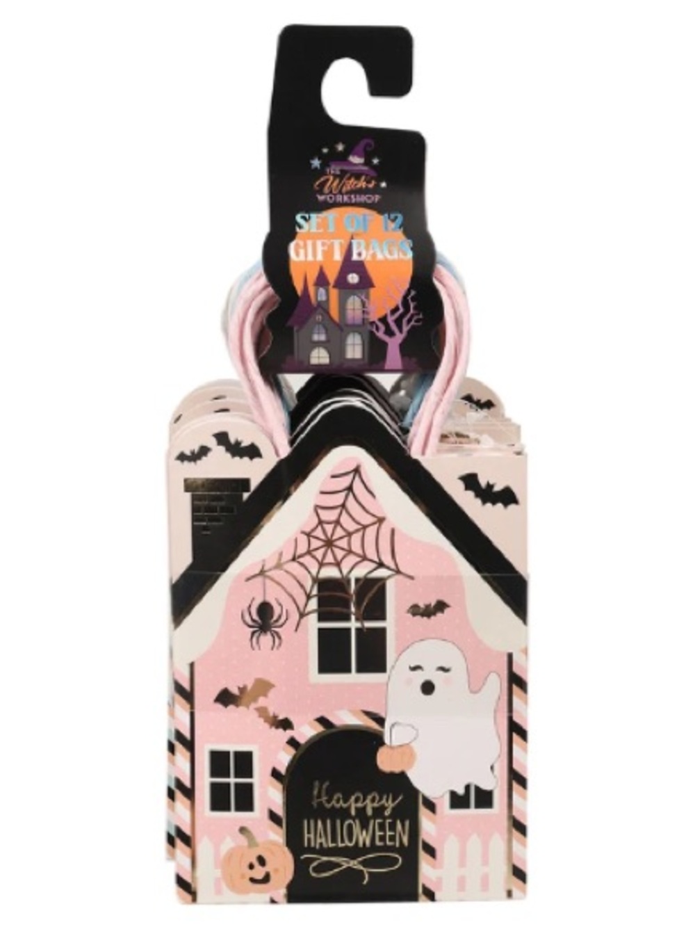 💖NWT The Witch’s Workshop Pink Halloween Haunted House Favor Bags Set of 12 👻